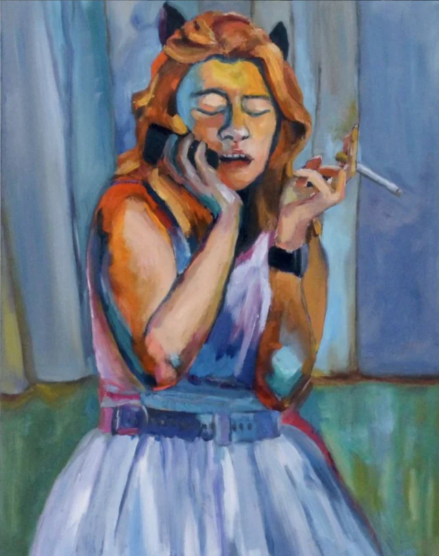 Camgirl — Ana Masías, 2021, óleo sobre lienzo